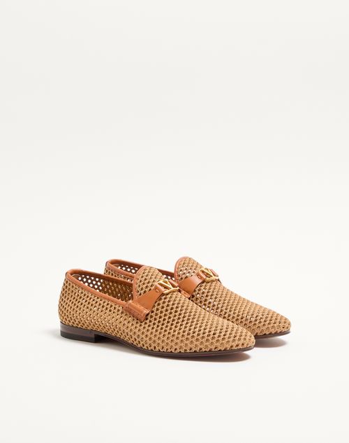 Valentino Garavani - Wolfe Loafer In Woven Raffia - Beige - Man - Loafers And Driver