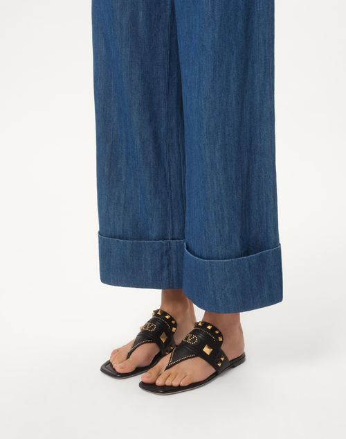 Valentino Garavani - Plaster Caster Buffalo Thong Sandal - Black - Woman - Shoes