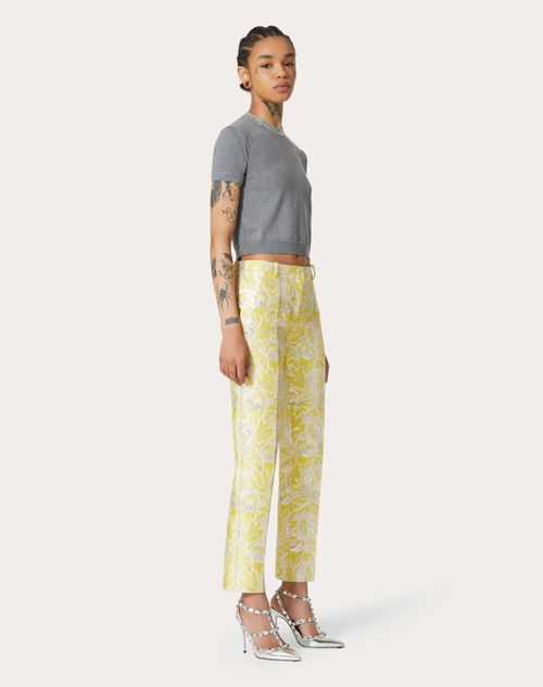 Valentino - Iris Brocade Trousers - Yellow - Woman - Trousers And Shorts