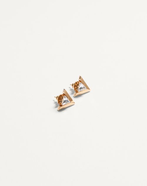 Valentino Garavani - Je Les V Metal And Crystal Earrings - Gold/crystal - Woman - Jewellery
