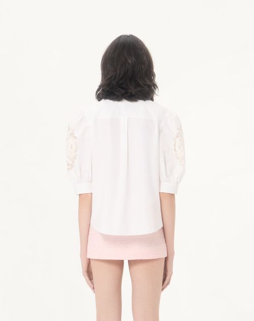 Valentino - Cotton Popeline Shirt - White - Woman - Shirts And Tops