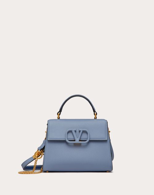 Valentino Garavani - Small Vsling Grainy Calfskin Handbag - Niagara - Woman - Top Handle Bags