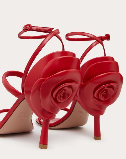 Roserouche Sandal 1959 In Calfskin 100mm for Woman in Rouge Pur ...