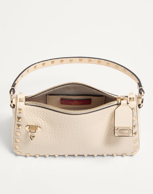 Valentino Garavani - Small Rockstud Grainy Calfskin Crossbody Bag - Light Ivory - Woman - Bags