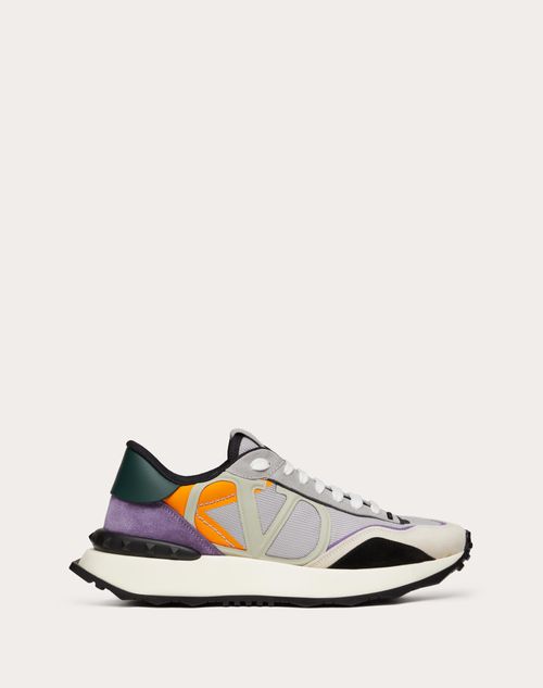 Valentino Garavani - Netrunner Fabric And Suede Sneaker - Gray/multicolor - Man - Lace E Net Runner - M Shoes
