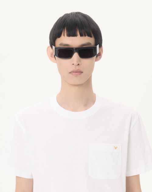 Valentino - Valentino Cotton T-shirt With Vgold - White - Man - T-shirts And Sweatshirts