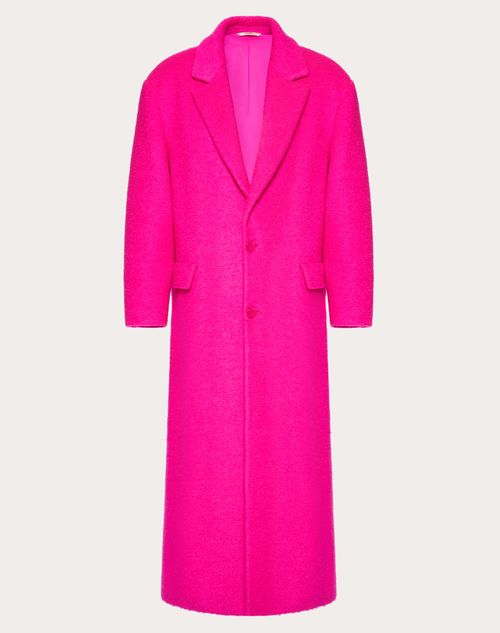 Valentino - Single-breasted Wool Coat - Pink Pp - Man - Coats