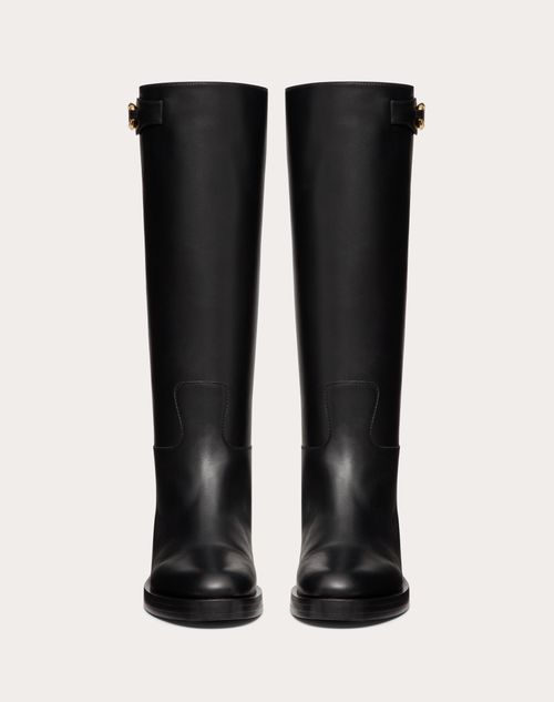 Valentino Garavani - Vlogo The Bold Edition Boot In Calfskin 30mm - Black - Woman - Boots