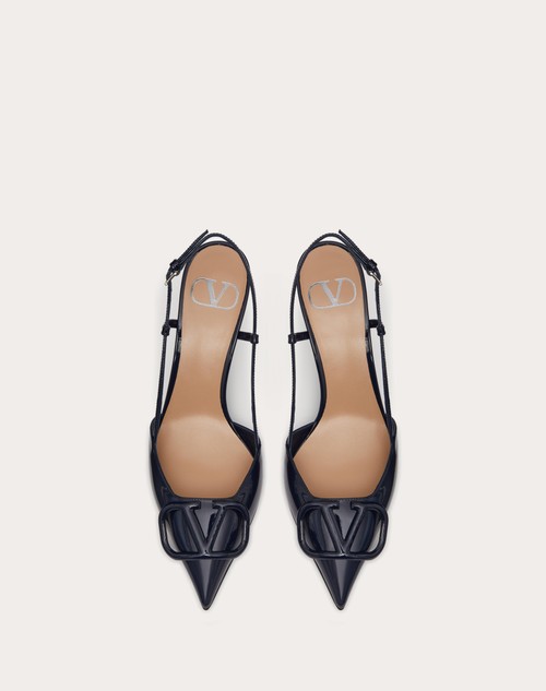 VLogo Signature leather slingback flats