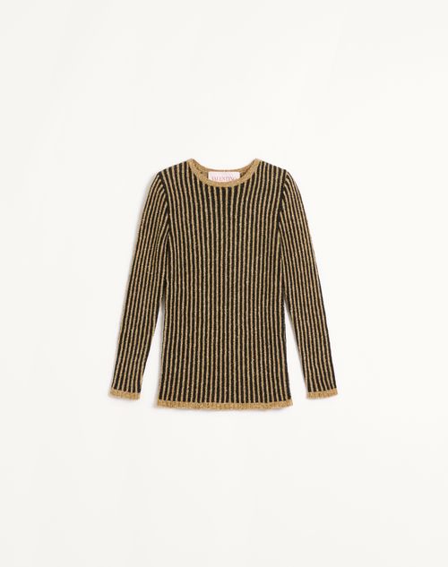 Valentino - Lurex Sweater - Black/gold - Woman - Knitwear