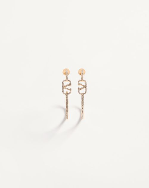 Valentino Garavani - Vlogo Signature Metal And Swarovski® Crystal Earrings - Gold - Woman - Jewelry