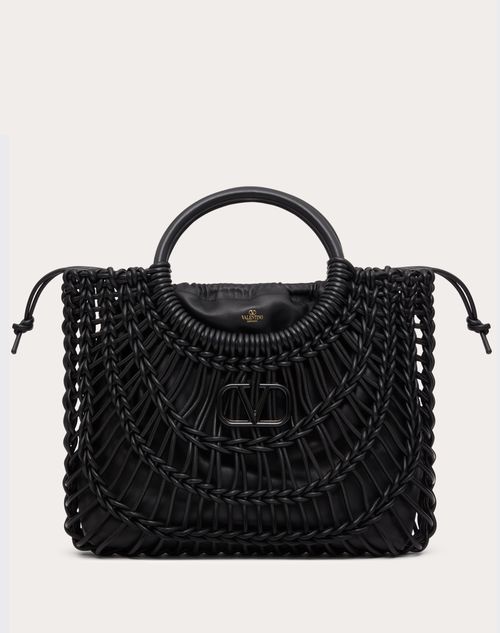 Valentino Garavani - Allknots Woven Leather Shopper - Black - Woman - Shelf - W Bags - Allknots