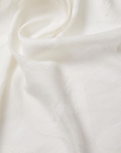 Valentino Garavani - Vlogo Signature Silk And Linen Scarf - Ivory - Woman - Soft Accessories