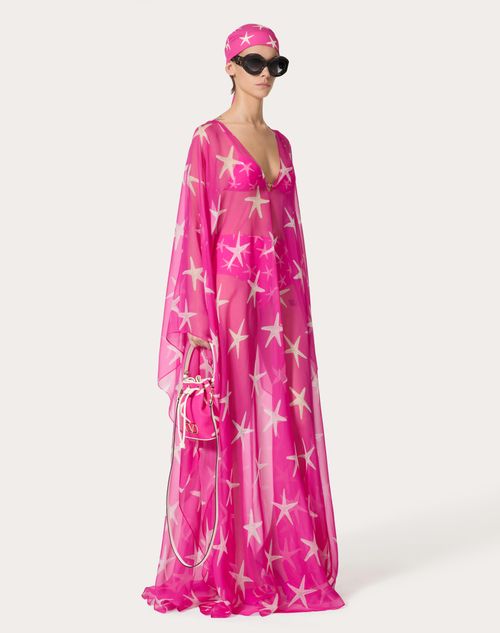 Valentino - Starfish Chiffon Evening Dress - Ivory/pink Pp - Woman - Ready To Wear