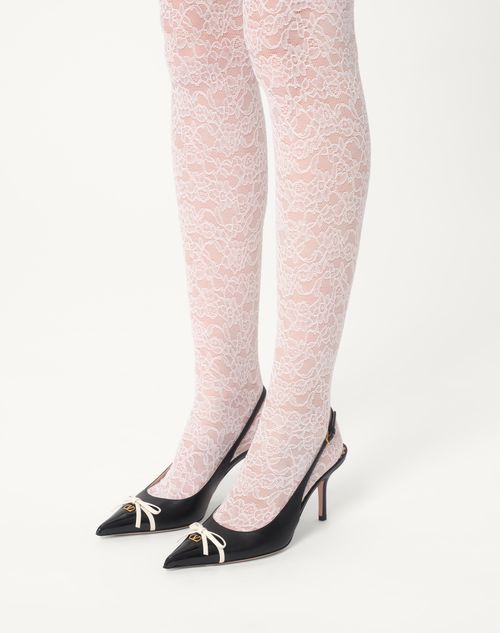 Valentino Garavani - Bepointy Slingback Pump In Patent Leather And Kidskin 80mm - Black/ivory - Woman - Pumps