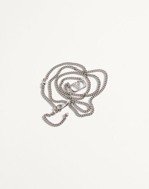 Valentino Garavani - Valentino Garavani Vlogo Signature Metal Necklace - Transparent - Man - Jewellery