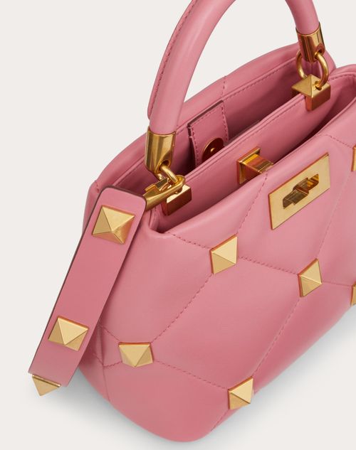 Valentino Garavani - Small Roman Stud The Handle Bag In Nappa - Pink - Woman - Woman View All