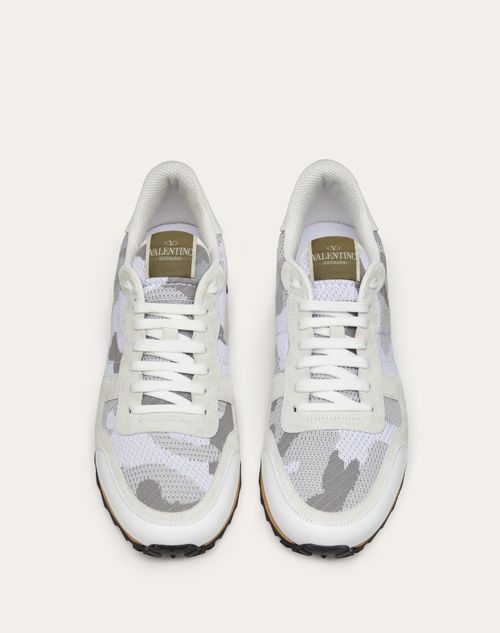 Valentino Garavani - Mesh Fabric Camouflage Rockrunner Sneaker - White/beige - Man - Man View All