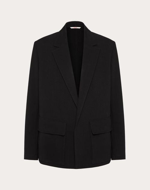 Valentino - Single-breasted Cotton Canvas Jacket - Black - Man - Apparel