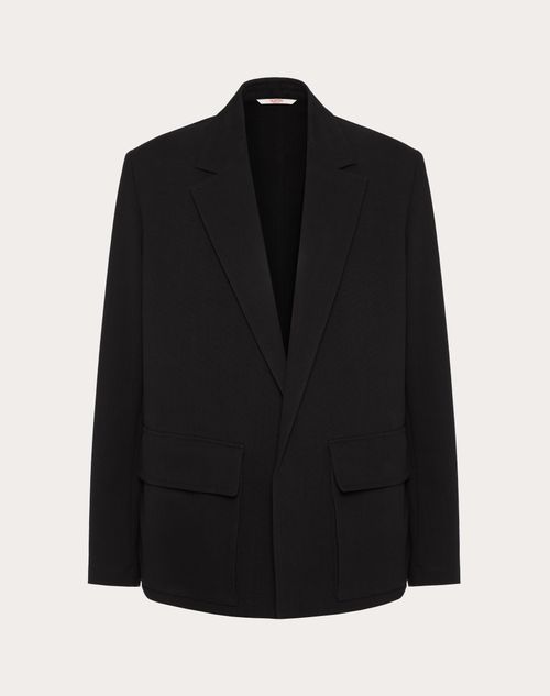 Valentino - Single-breasted Cotton Canvas Jacket - Black - Man - Coats And Blazers