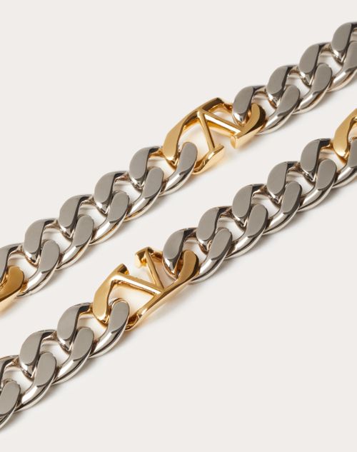 Valentino Garavani - Vlogo Chain Halskette Aus Metall - Gold/palladium - Mann - Schmuck & Uhren