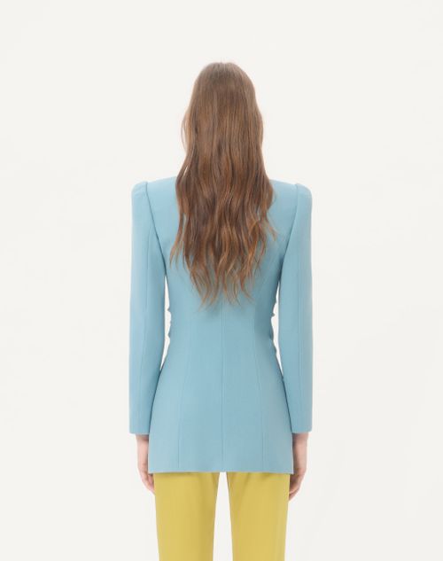 Valentino - Crispy Light Wool Jacket - Azure - Woman - Jackets And Blazers