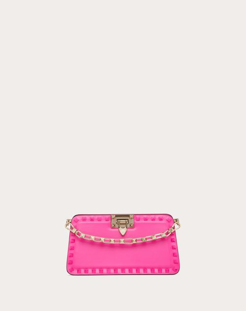 Valentino Garavani - Rockstud Calfskin Clutch - Pink Pp - Woman - Mini Bags