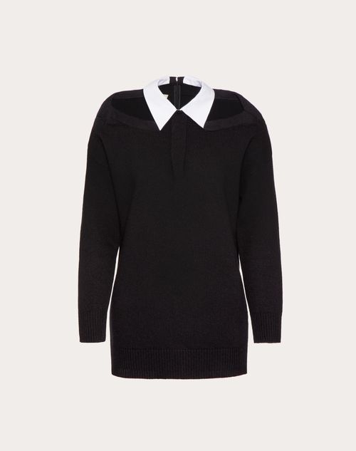 White collar black outlet jumper