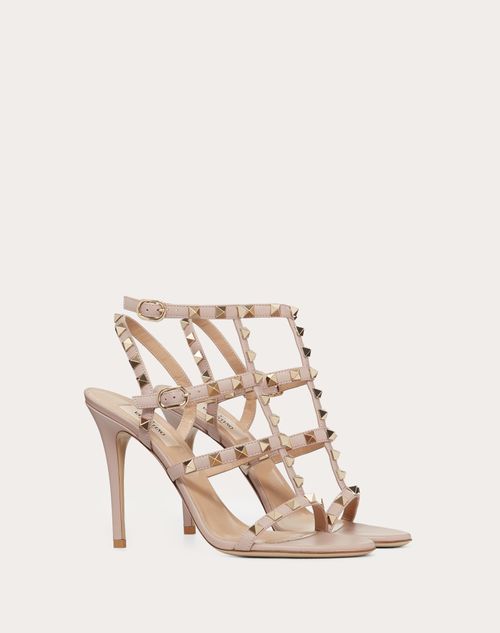 Valentino Garavani - Rockstud Calfskin Ankle Strap Sandal 100 Mm - Skin - Woman - Rockstud Sandals - Shoes