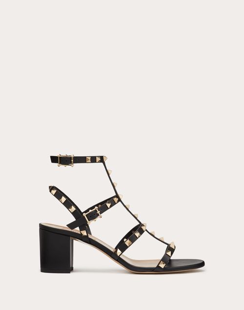 Valentino Garavani - Sandalias Rockstud De Piel De Becerro Con Tiras Y Tacón De 60 Mm - Negro - Mujer - Sandalias