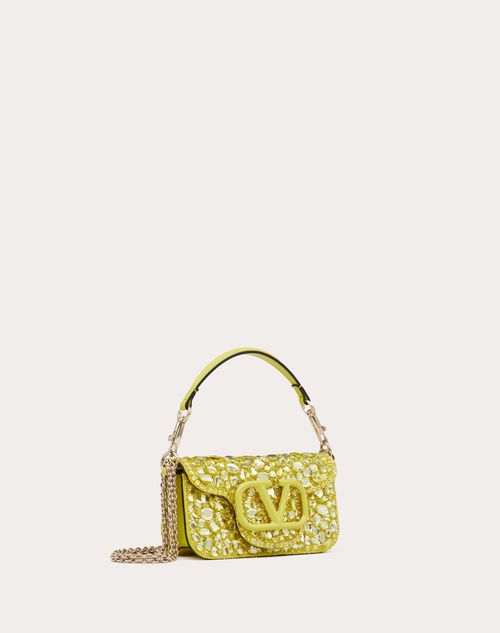 Rockstud Spike Small Leather Shoulder Bag in Yellow - Valentino Garavani