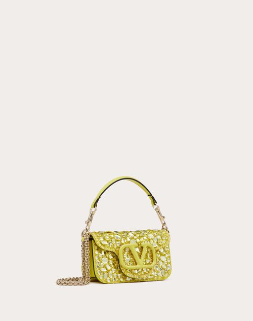 Valentino Garavani - Small Locò Shoulder Bag With Crystals - Lemon - Woman - Valentino Garavani Loco