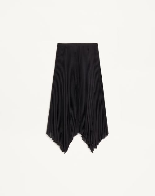 Valentino - Midi Skirt In Light Georgette - Black - Woman - Skirts
