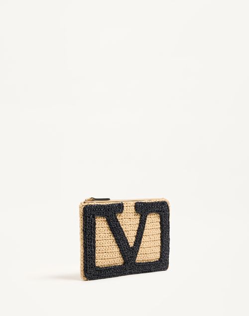 Valentino Garavani - Valentino Garavani Viva Superstar Synthetic Raffia Pouch - Natural - Woman - Bags