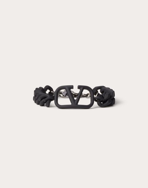 Valentino Garavani Men's V-Logo Signature Leather Bracelet