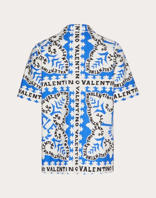 Valentino - ミニバンダナ プリント コットン シャツ - ブルー/アイボリー/ネイビー - メンズ - シャツ