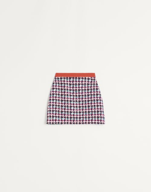 Valentino - Short Tweed Skirt With Multicoloured Sequins - Multicolour - Woman - Skirts