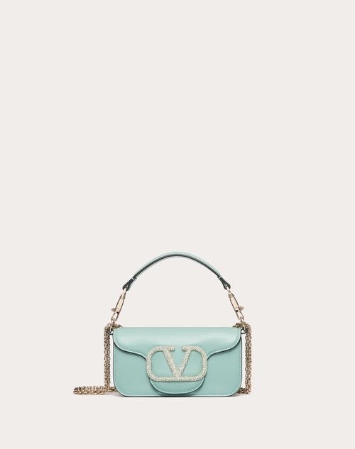 Valentino Garavani - Valentino Garavani Locò Small Shoulder Bag With Jewel Logo - Morning Dew - Woman - Shoulder Bags