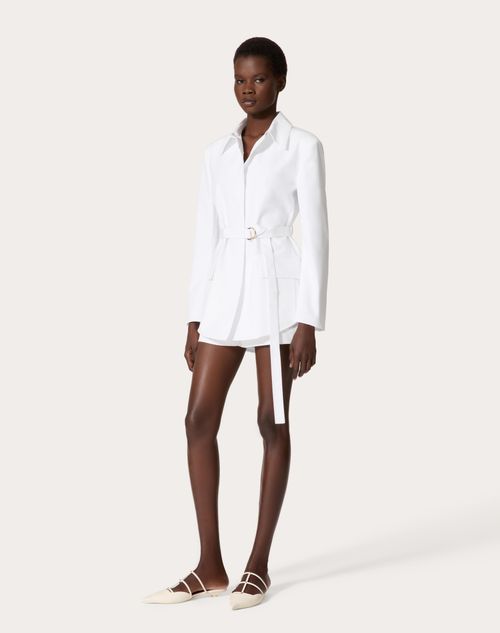 Valentino - Compact Popeline Pea Coat - White - Woman - Jackets And Blazers