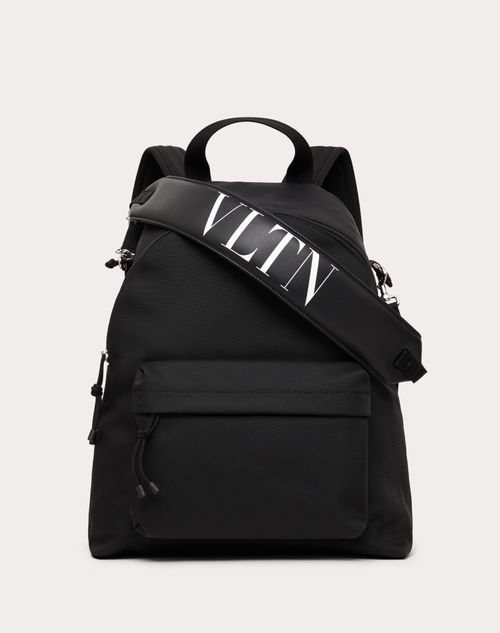 Valentino Garavani - Vltn Nylon Backpack - Black/white - Man - Backpacks