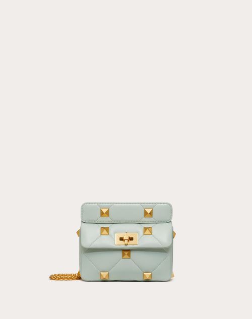 Valentino Garavani - Online Exclusive Small Roman Stud The Shoulder Bag In Nappa With Chain - Water Green - Woman - Roman Stud - Bags