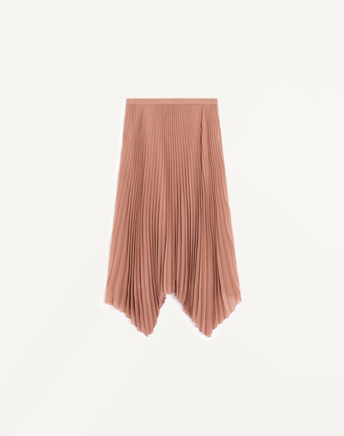 Valentino - Midi Skirt In Light Georgette - Terracotta - Woman - Skirts