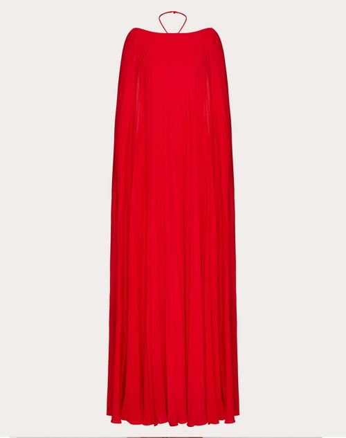 Valentino - Robe De Soirée En Georgette - Rouge - Femme - Robes De Soirée