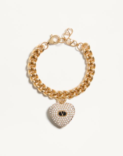 【VALENTINO GARAVANI】チェーン ロイヤルハートブレスレット Coeur Royal Metal, Enamel And Swarovski® Crystal Bracelet