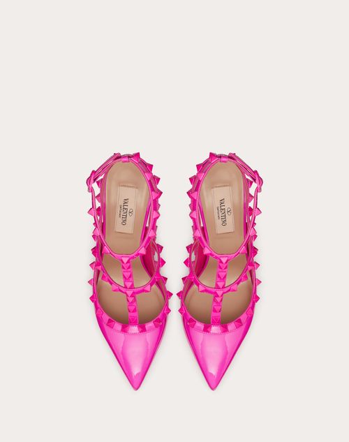 Rockstud Ankle Strap Pump With Studs 100 Mm for Woman in Pink Pp | Valentino US