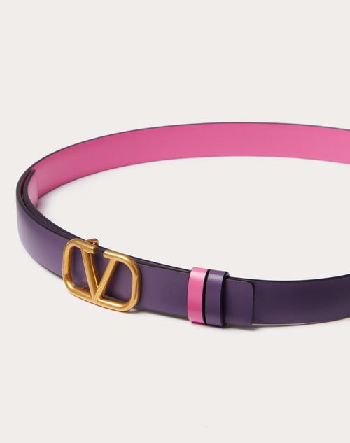Vlogo Signature Belt In Shiny Calfskin 20mm for Woman in Rose