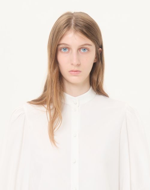 Valentino - Camicia Valentino In Popeline Ricamata - Latte - Donna - Camicie E Top