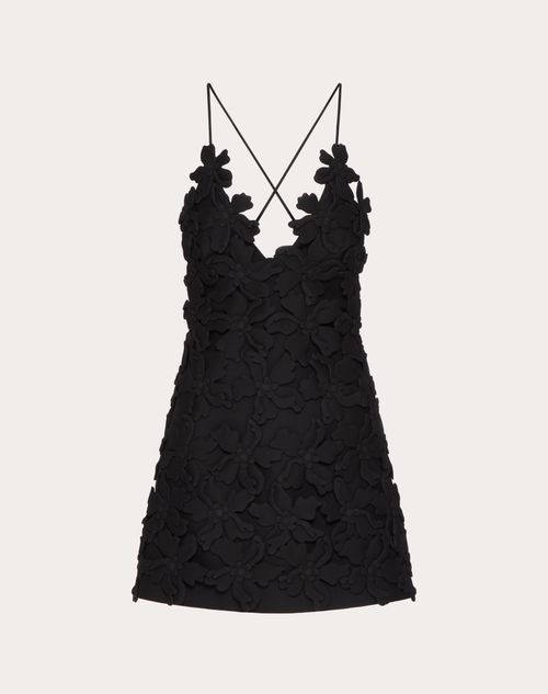 Valentino - Robe Courte Brodée En Crêpe Couture - Noir - Femme - Shelf - Pap - L'ecole