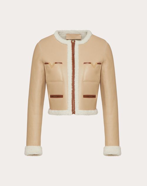 Valentino - Shearling Jacket - Beige - Woman - Jackets And Blazers
