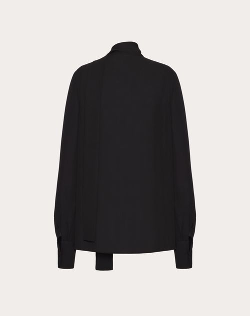 Valentino - Georgette Blouse - Black - Woman - Shirts And Tops